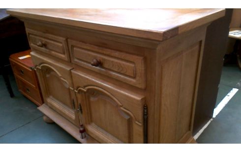 MUEBLE BAJO. BAJO RÚSTICO MACIZO ROBLE 2 PUERTAS / 2 CAJONES