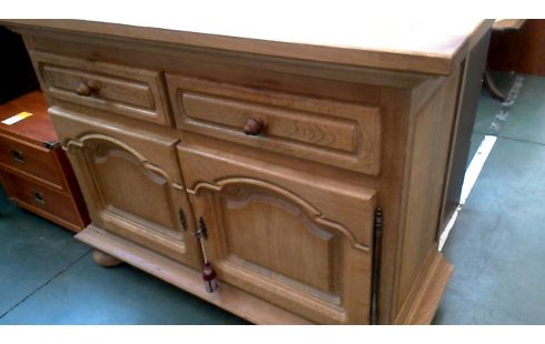 MUEBLE BAJO. BAJO RÚSTICO MACIZO ROBLE 2 PUERTAS / 2 CAJONES