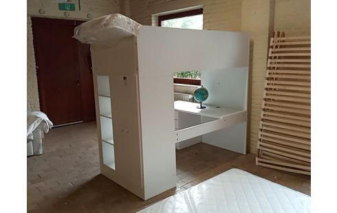 LIT ENFANT STRATIFIE BLANC EN HAUTEUR