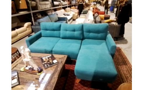 CANAPE D'ANGLE CONVERTIBLE BLEU TURQUOISE
