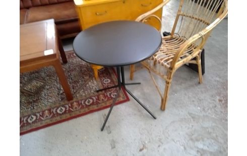 TABLE CAFÉ RONDE METAL NOIR