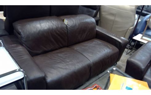 SALON CUIR BRUN 3+2 CHATEAU D'AX EN L'ETAT