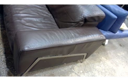 SALON CUIR BRUN 3+2 CHATEAU D'AX EN L'ETAT