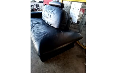 BANQUETTE MÉRIDIENNE CUIR NOIR