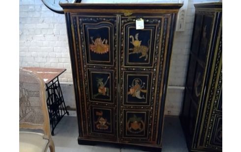 MEUBLE INDIEN TECK PEINT  162 X 94 X 65 PROF