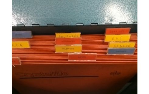 BOITE BLEUE DE RANGEMENT AVEC CLASSEURS