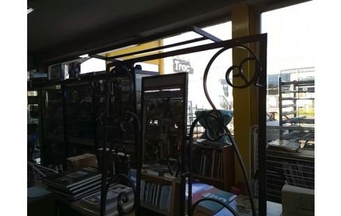 PORTE MANTEAUX METAL GRIS AVEC MIROIR