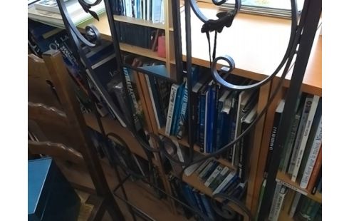 PORTE MANTEAUX METAL GRIS AVEC MIROIR