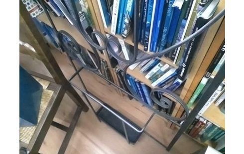 PORTE MANTEAUX METAL GRIS AVEC MIROIR