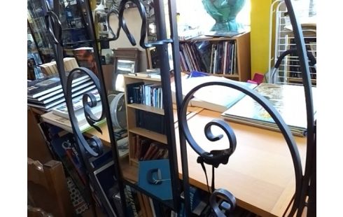 PORTE MANTEAUX METAL GRIS AVEC MIROIR