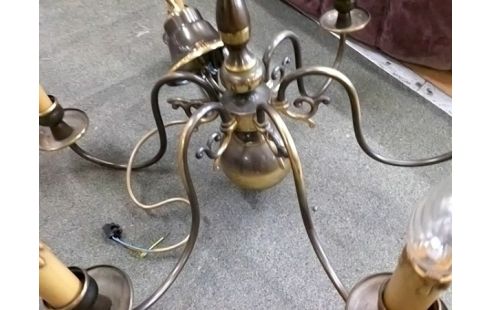 LUSTRE 6 BRANCHES STYLE HOLLANDAIS