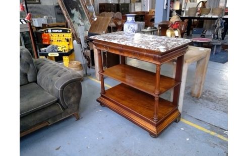 MEUBLE D' APPOINT ANCIEN / DESSERTE MARBRE CLEF