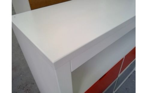 MEUBLE APPOINT LAQUÉ BLANC   H 94 CM