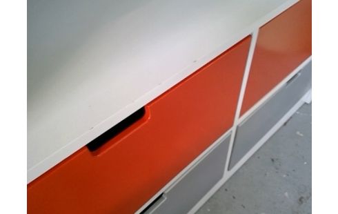 MEUBLE APPOINT LAQUÉ BLANC   H 94 CM