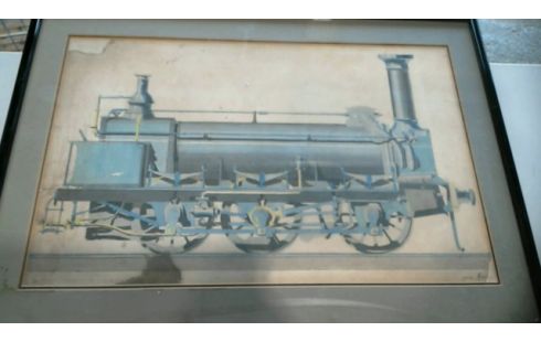 AQUARELLE LOCOMOTIVE VAPEUR