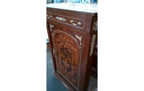 KISTE 1 1 TÜR / 1 SCHUBLADE, , INTARSIE TRAVERTIN KUPFER