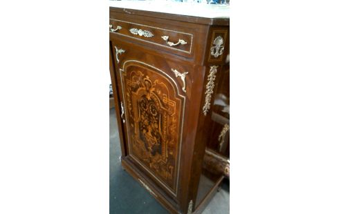 KISTE 1 1 TÜR / 1 SCHUBLADE, , INTARSIE TRAVERTIN KUPFER