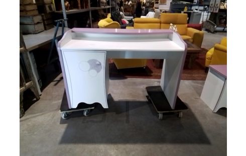 BUREAU ENFANT 1P BLANC ET ROSE