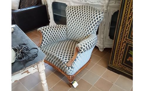 FAUTEUIL TAPISSEIRE BLEU LA PAIRE LXV