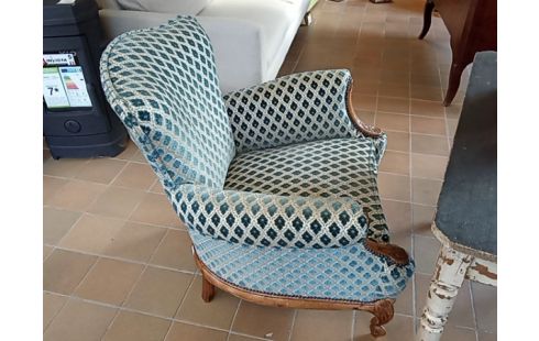 FAUTEUIL TAPISSEIRE BLEU LA PAIRE LXV