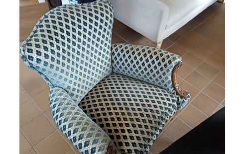 FAUTEUIL TAPISSEIRE BLEU LA PAIRE LXV