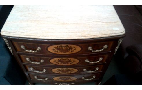 NÄHSCHRÄNKCHEN ITALIENISCH 4 SCHUBLADEN, , INTARSIE KUPFER TRAVERTIN