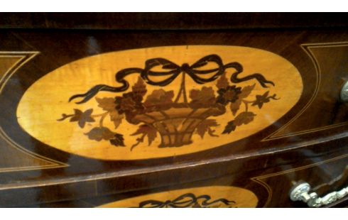 NÄHSCHRÄNKCHEN ITALIENISCH 4 SCHUBLADEN, , INTARSIE KUPFER TRAVERTIN