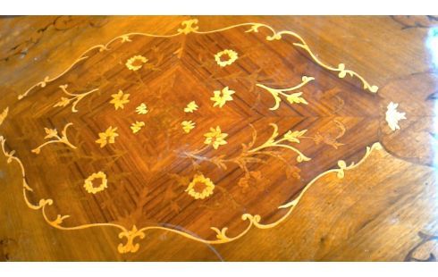 SCHREIBTISCH 1 SCHUBLADE ITALIENISCH, , INTARSIE KUPFER