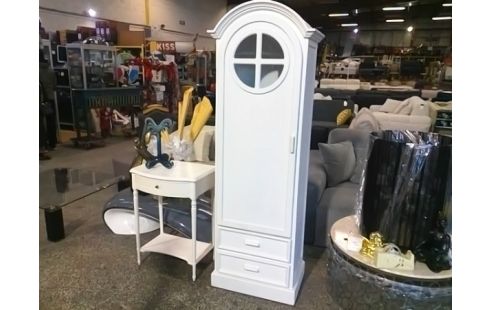 ARMOIRE BLANCHE PORTE AVEC HUBLOT + 2 T