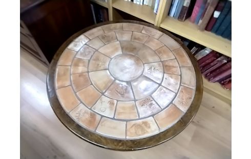 TABLE BASSE CARRELEE RONDE