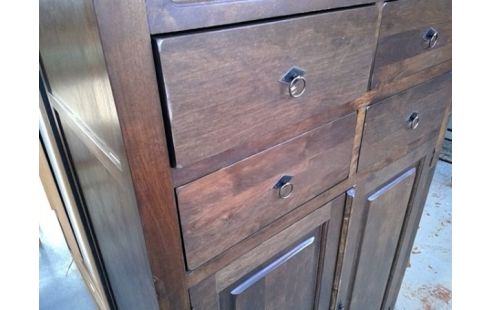 MEUBLE D'APPOINT MODERNE BRUN 2 PORTES 4 TIROIRS 170 CM