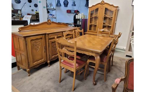 SALLE A MANGER TABLE + 6 CHAISES + DRESSOIR + BUFFET