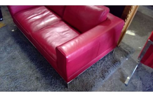 SOFA CUIR ROUGE