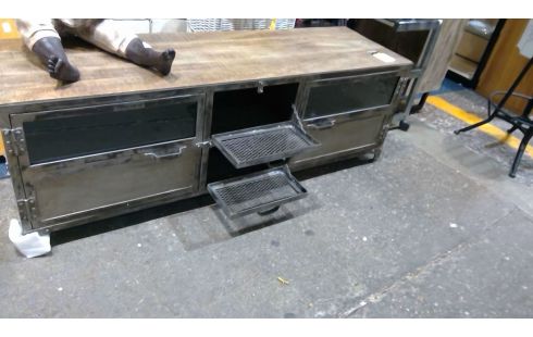 MEUBLE TV INDUSTRIEL BOIS/METAL