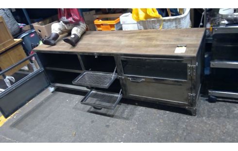 MEUBLE TV INDUSTRIEL BOIS/METAL