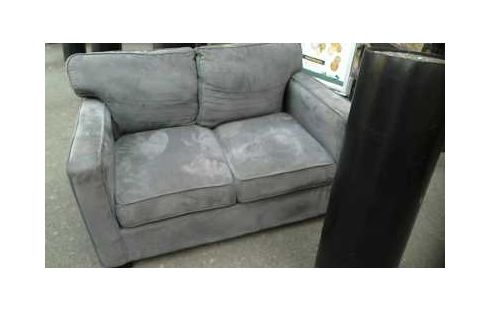 CANAPE NUBUCK GRIS 2PL