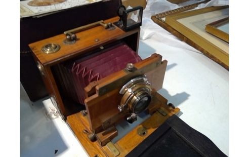 APPAREIL PHOTO COLODION HUMIDE BOIS ANCIEN BARON EMPAIN