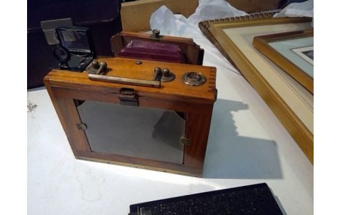 APPAREIL PHOTO COLODION HUMIDE BOIS ANCIEN BARON EMPAIN