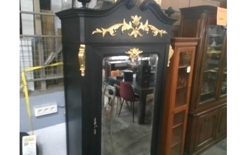 ARMOIRE NOIRE ET OR STYLE BAROQUE AVEC MIROIR BISEAUTÉ
