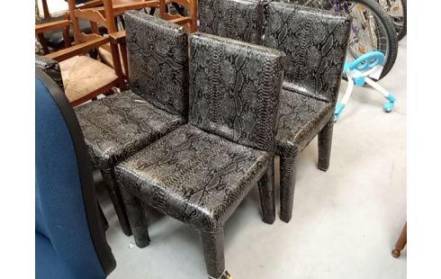 CHAISE MODERNE PU GRIS CHAMARE LOT 4