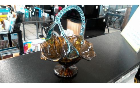 VASE VERRE MOULE ET SOUFFLE PORTIEUX ANCIEN