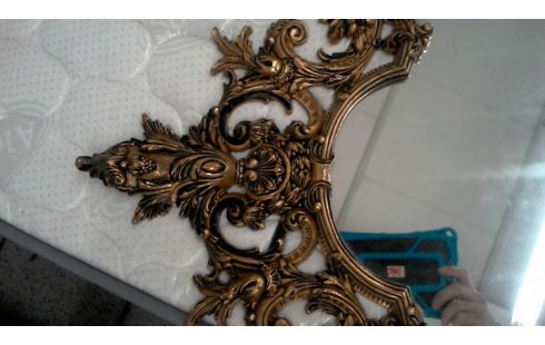 MIROIR ROCAILLE CADRE LAITON