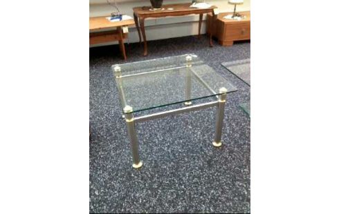 COUCHTISCH GLAS METALL QUADRATISCH