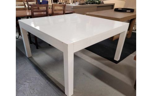 TABLE CARREE BLANCHE 140X140 + EXTENSIBLE 240 X 140