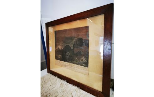 GRAVURE SCÈNE RELIGIEUSE ENCADRÉE