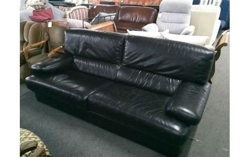 CANAPE CONVERTIBLE CUIR NOIR