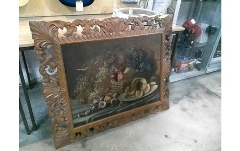 TABLEAU NATURE MORTE CADRE BOIS