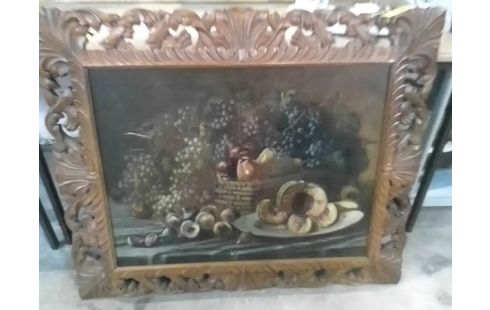 TABLEAU NATURE MORTE CADRE BOIS