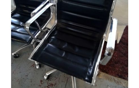 FAUTEUIL VINTAGE BUREAU CUIR CHROME