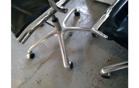 FAUTEUIL VINTAGE BUREAU CUIR CHROME